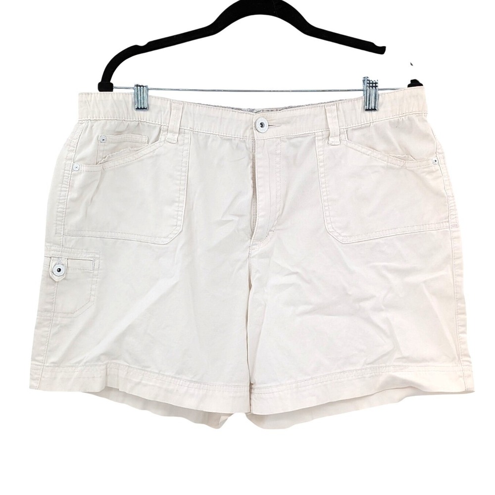 Gloria Vanderbilt‎ Cargo Shorts Cotton Stretch White Casual Summer Women 16